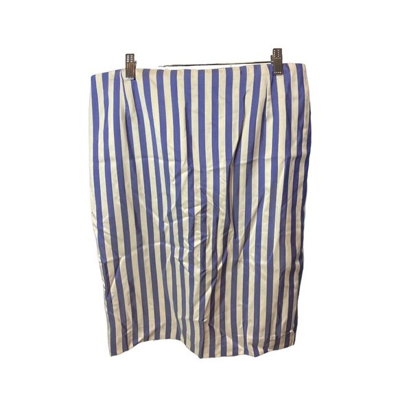 Vintage 90s Handmade Blue White Vertical Stripe Skirt and Jacket Set Sz M - Picture 4 of 16